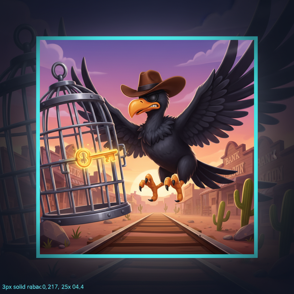 Pirots 3 Bandit Jailbreak-funktion där gamfågeln flyr från buren med gyllene nyckel