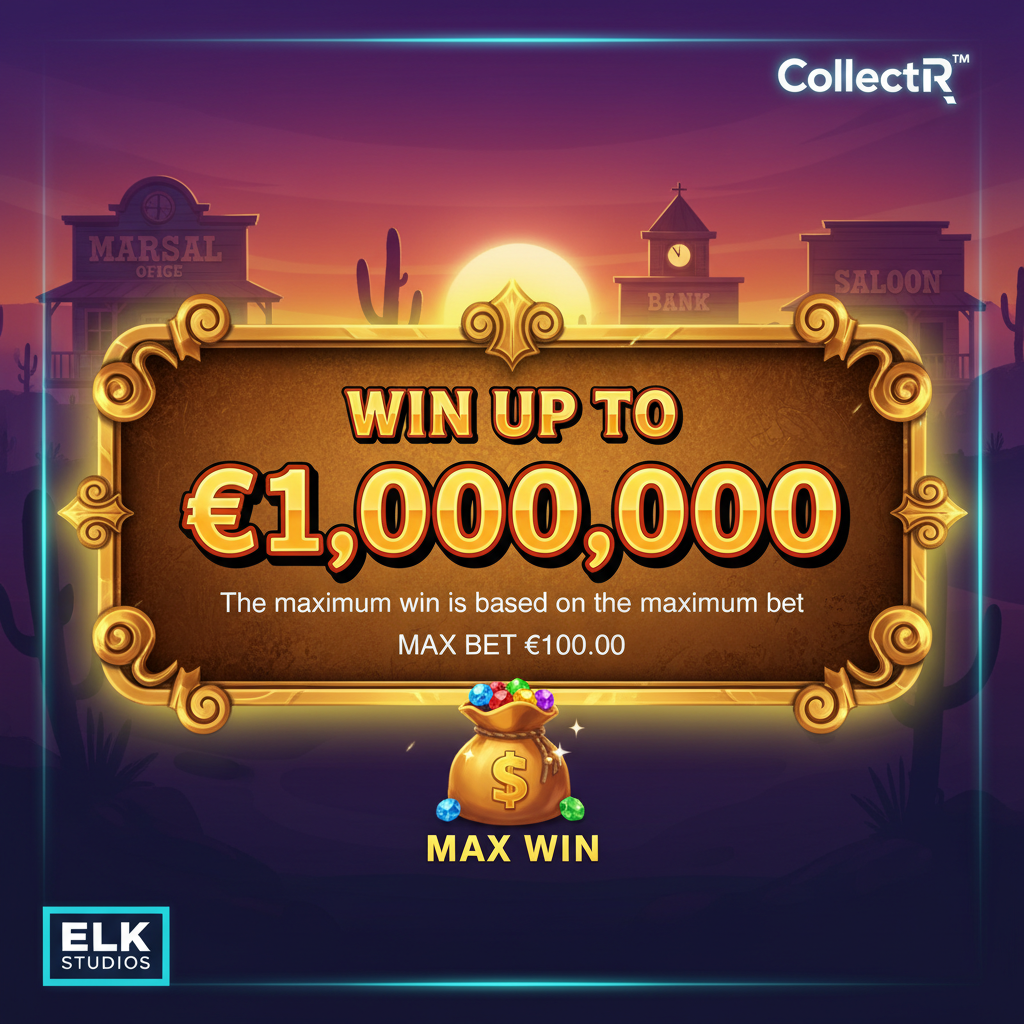Pirots 3 maxvinst-display som visar WIN UP TO €1,000,000 baserat på maxinsats €100