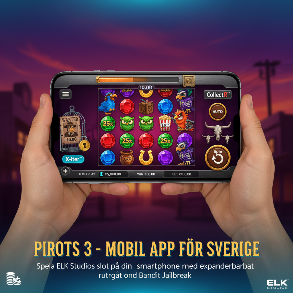 Pirots 3 på smartphone-skärm - mobilversion för Sverige