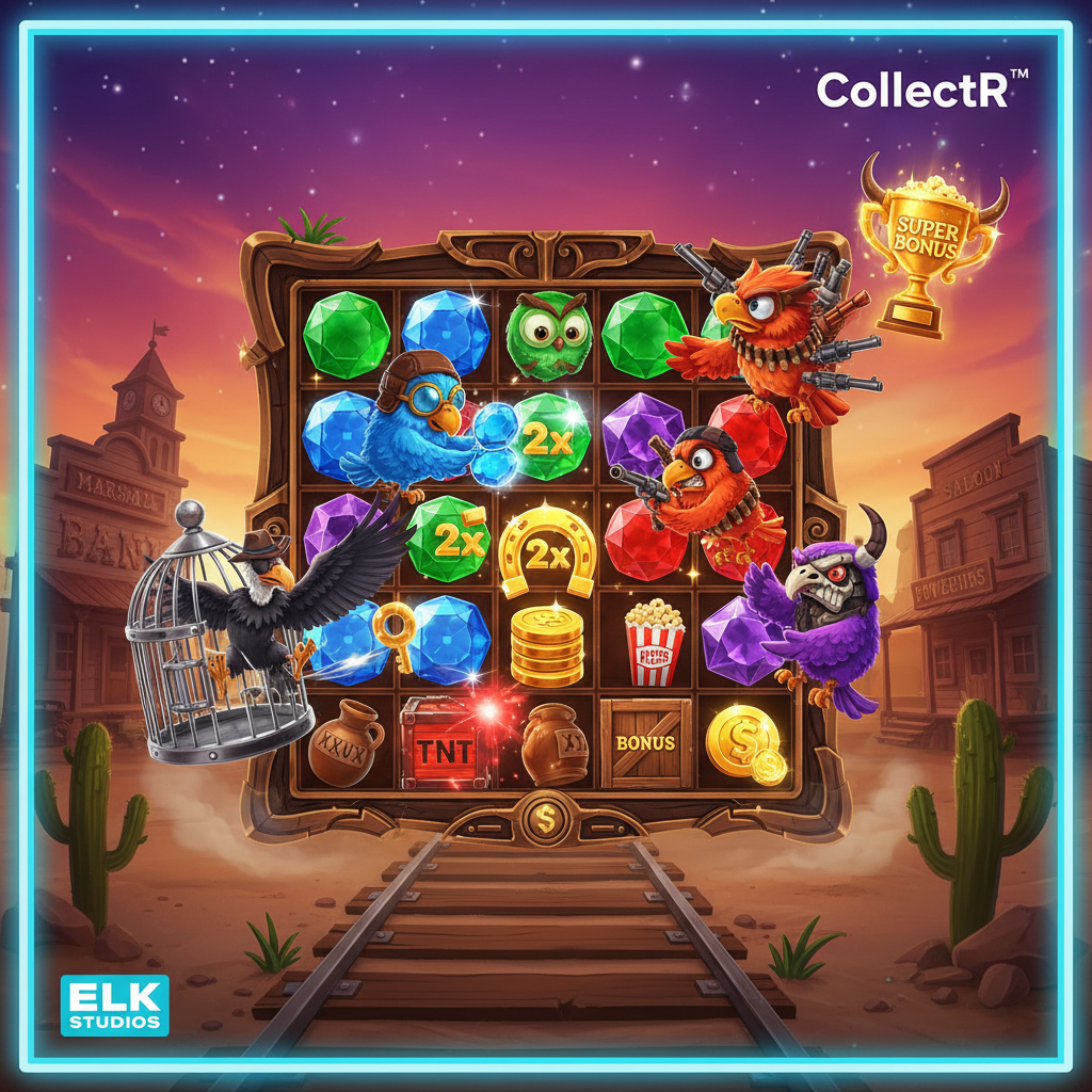 Pirots 3 slot recensionsbild med expanderbart 7x6 rutnät och Wild West-tema av ELK Studios